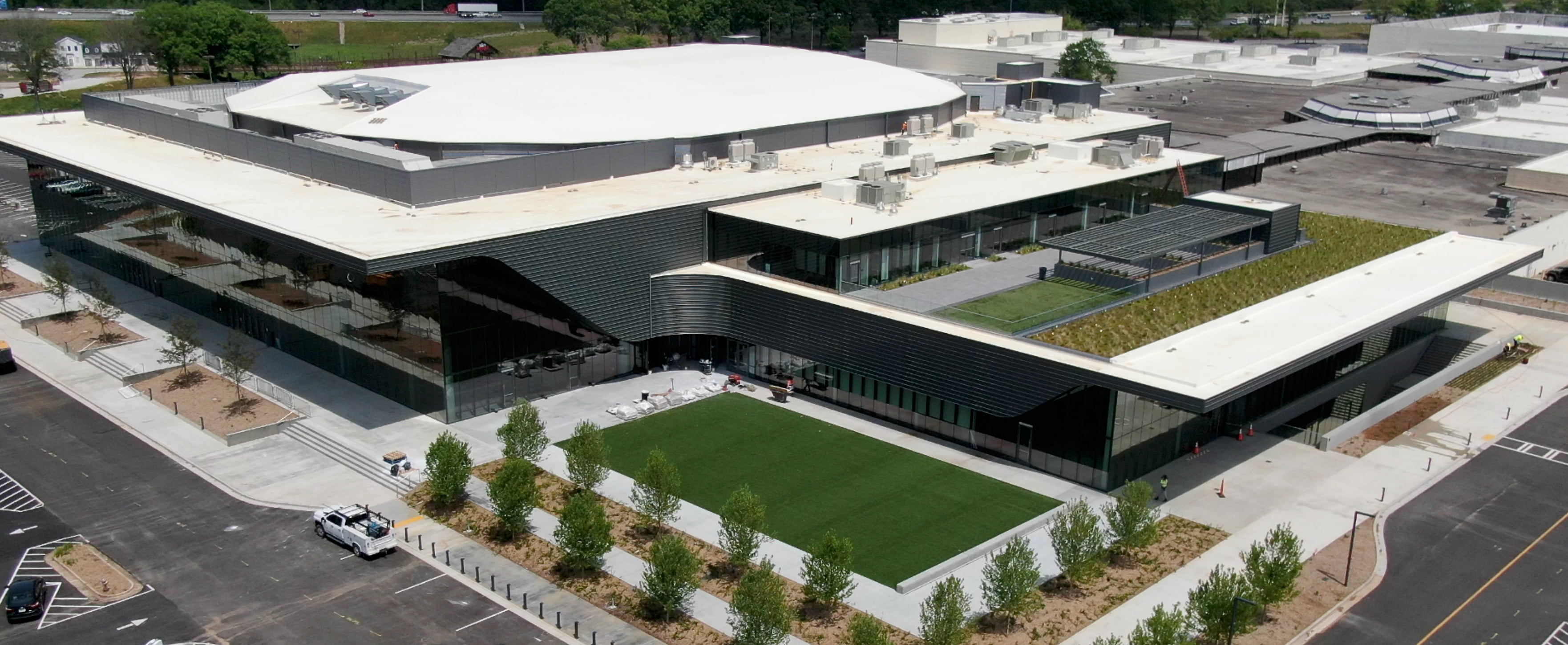 Commercial property aerial view