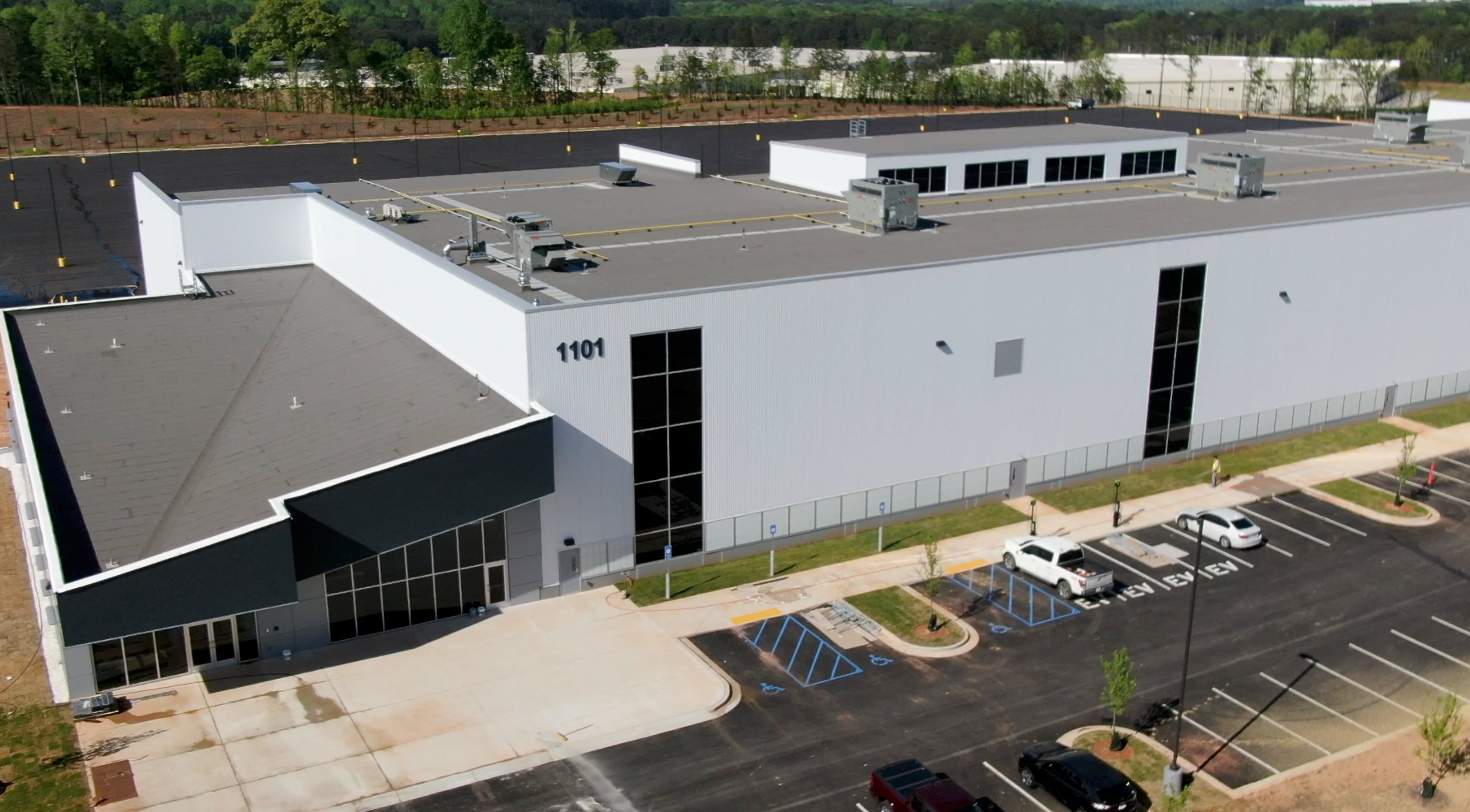 Commercial property aerial view